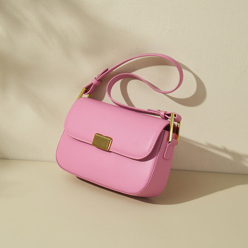 Bolsa Transversal Feminina em Couro Legítimo com Alça de Ombro
