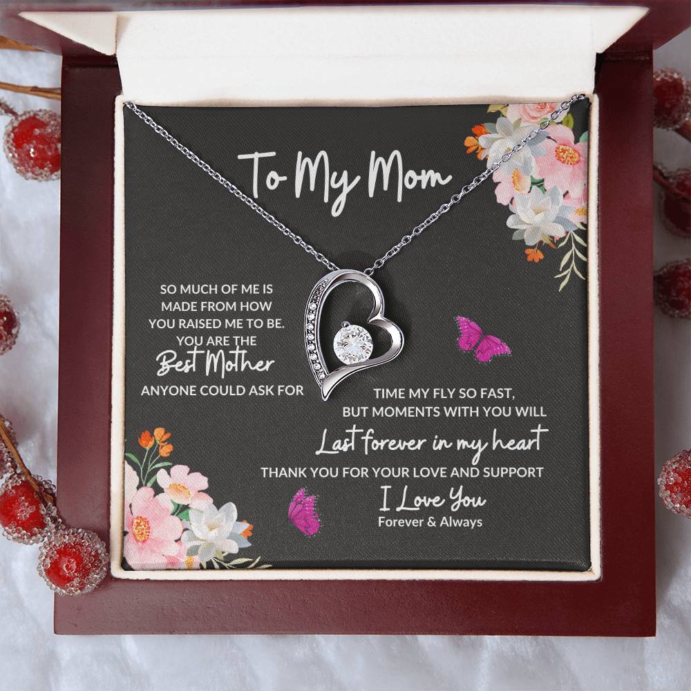 Mom Necklace, To My Mom Heart Necklace, Best Mother Gift Accessories Jewelry, Holiday Birthday Gift