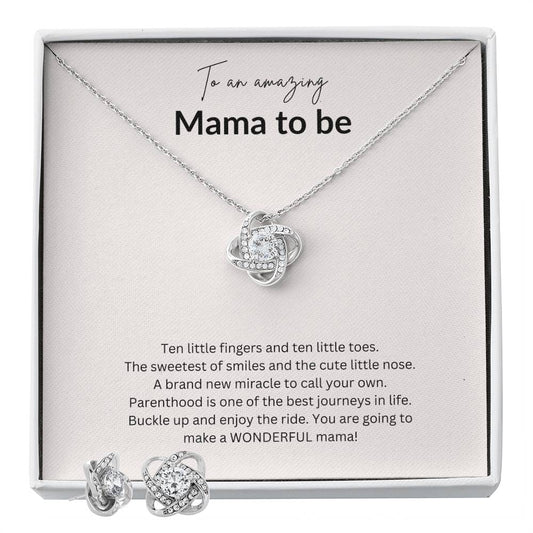 Mother to be Gift/ Mother's Day Gift/ Mamma to Be  Love Knot Earring & Necklace Set!