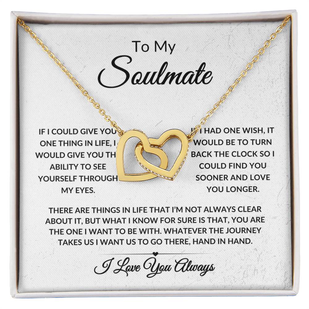 Soulmate Gift/ SoulMate Interlocking Hearts Necklace/ Mother's Day Gift