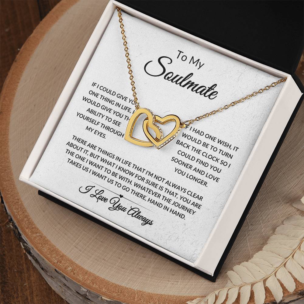 Soulmate Gift/ SoulMate Interlocking Hearts Necklace/ Mother's Day Gift