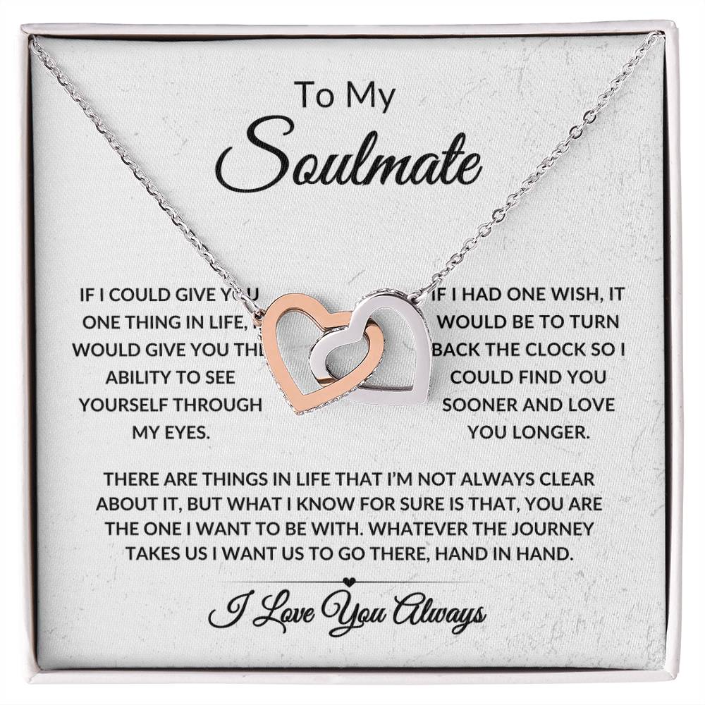 Soulmate Gift/ SoulMate Interlocking Hearts Necklace/ Mother's Day Gift