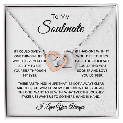 Soulmate Gift/ SoulMate Interlocking Hearts Necklace/ Mother's Day Gift