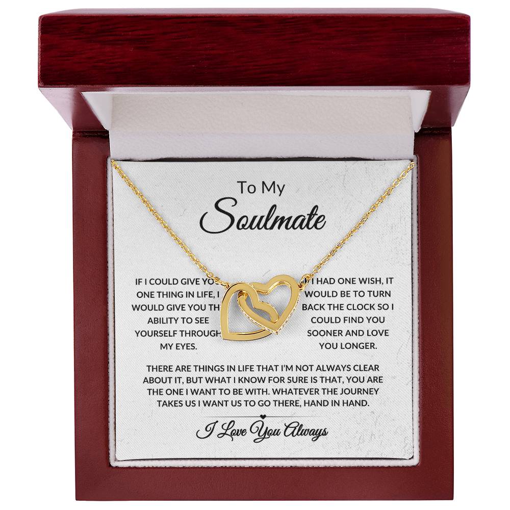 Soulmate Gift/ SoulMate Interlocking Hearts Necklace/ Mother's Day Gift