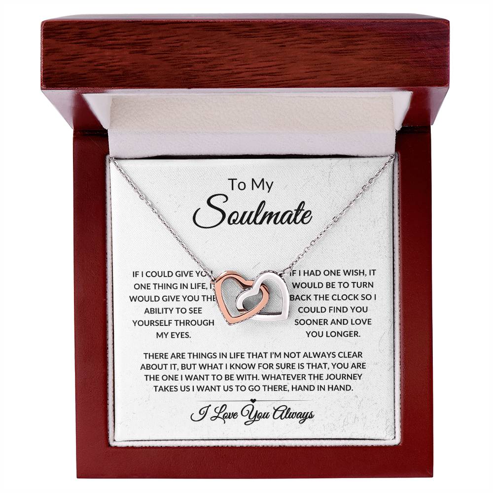 Soulmate Gift/ SoulMate Interlocking Hearts Necklace/ Mother's Day Gift