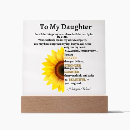 To my Daughter Gift from Mom/ Daughter Gift/ Daughter Square Acrylic Plaque from Mom