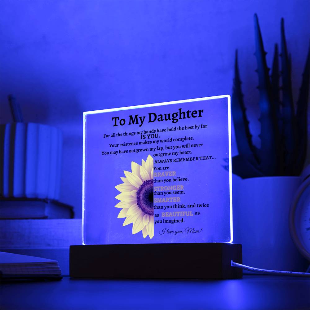 To my Daughter Gift from Mom/ Daughter Gift/ Daughter Square Acrylic Plaque from Mom