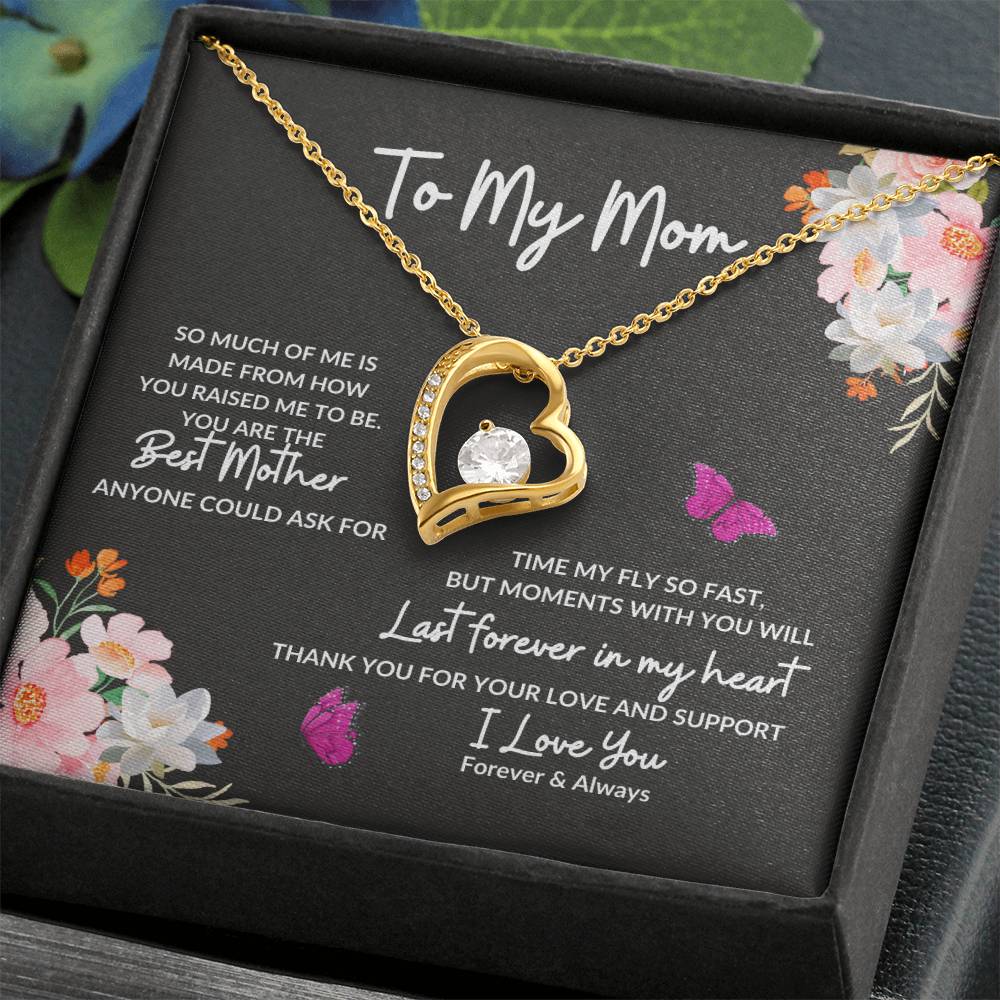 Mom Necklace, To My Mom Heart Necklace, Best Mother Gift Accessories Jewelry, Holiday Birthday Gift